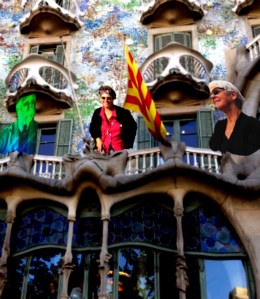 Adjourning to the terrace, Casa Battlo with guide