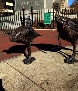 Turkeys, safe in bronze as Thanksgiving nears